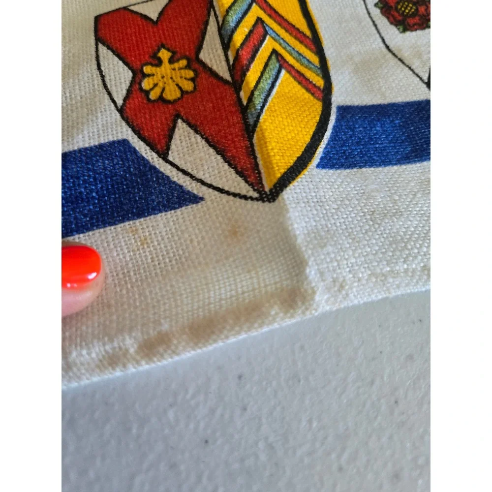 Ulster Vintage Irish Linen Tea Towel Arms of the Colleges of Oxford Ireland Made